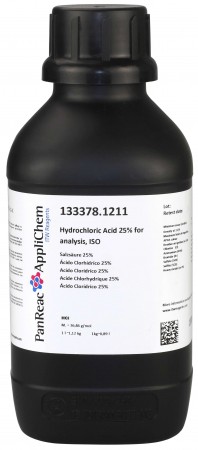 Ácido Clorhídrico 25% para análisis. ISO