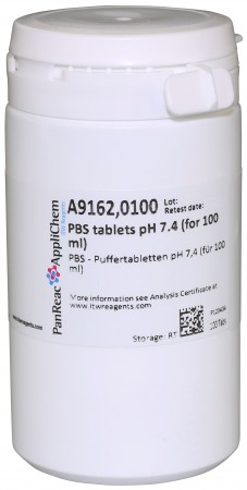 PBS. tabletas pH 7.4 (para 100 ml)
