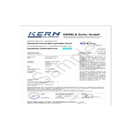 Kern Certificado de calibración DAkkS 