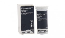 Tiras indicadoras para la determinación de peróxidos, 0-1000 mg/L (ppm), 100 tiras/caja
