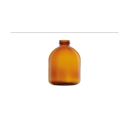 Frasco de vidrio boca estrecha, PP28, ámbar, 250 ml, 60 uds