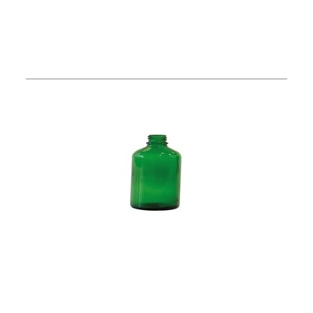 Frasco de vidrio verde boca estrecha, DIN-18, 50 ml, 88 uds