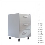 Mueble auxiliar de laboratorio con ruedas y 4 cajones, acero, 900 x 520 x 805 mm