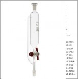 Embudo de adición cílindrico isobaro 14/23 con llave PTFE, LBG 3.3, 100 ml