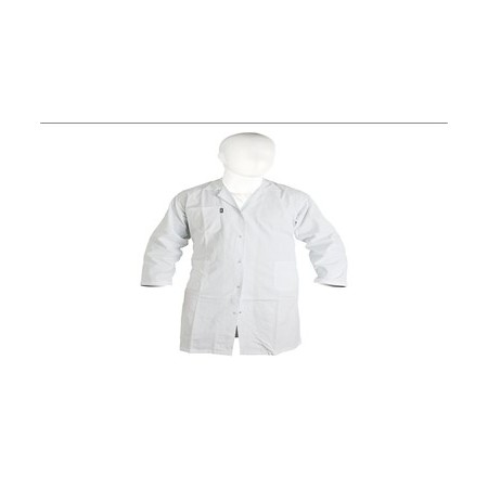 Bata blanca, hombre 100% algodón, talla XXL (66 - 68), 10 uds