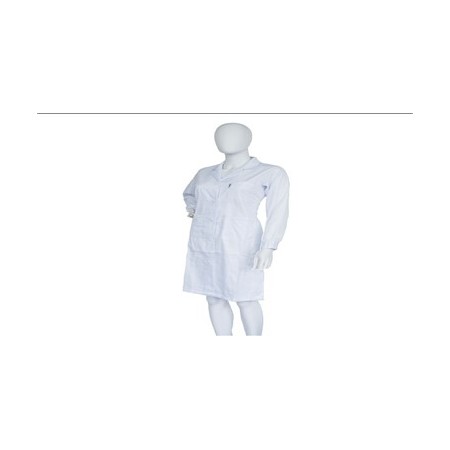 Bata blanca, hombre 65% poliéster/35% algodón, talla S (50 - 52)