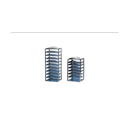 Rack para congeladores horizontales de acero inoxidable para 4 cajas de altura 95 mm
