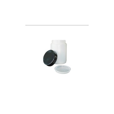 Tarro boca ancha con tapa y obturador, aséptico, 60 ml, HDPE, 500 uds