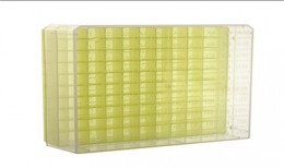 Caja de PP para 100 criotubos de 1-2 ml, amarilla