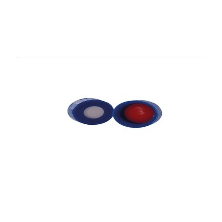 Tapón roscado para viales 9-425 con septum PRE-SLIT de silicona blanca/PTFE rojo, 10 x 100 uds