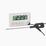 Termómetro digital, -40 a 200ºC, 0.5 / 1ºC. MAX, MIN, HOLD. Alarma. Incluye soporte mesa y sonda 