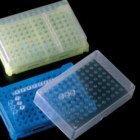 GRADILLA 96 PCR C/TAPA AZUL