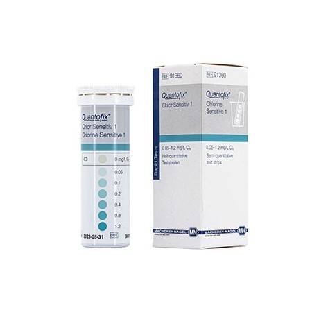 QUANTOFIX Cloro Sensitive 1 para determinación semi-cuantitativa. Rango 0? -?1.2 mg/L Cl? Nuevo