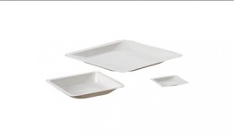 Bandeja de pesada de poliestireno, blanca, 58 x 36 mm, 250 uds