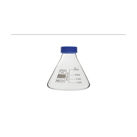 Matraz Erlenmeyer con tapón de rosca GL 32 Premium Line, 250 ml, 10 uds