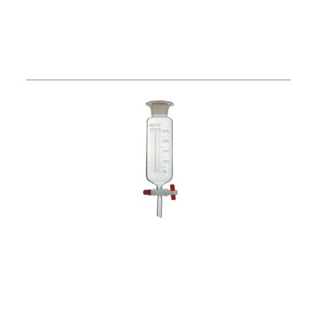 Embudo de goteo, con llave de PTFE y tapón de plástico, cilíndrico, 1000 ml